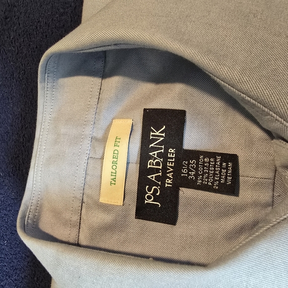 Jos. A. Bank Blue Dress Shirt Formal Cotton Blend Traveler 16 1/2 34/35 - Picture 2 of 4
